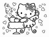 Kitty Hello Coloring Pages Tea Party Sanrio Drawing Halloween Print Cartoon Color Printable Cute Birthday Sheets Princess Z31 Colouring Coloringpages7 sketch template