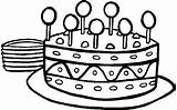 Coloring Cake Birthday Pages Printable Happy Preschool Easy Print sketch template