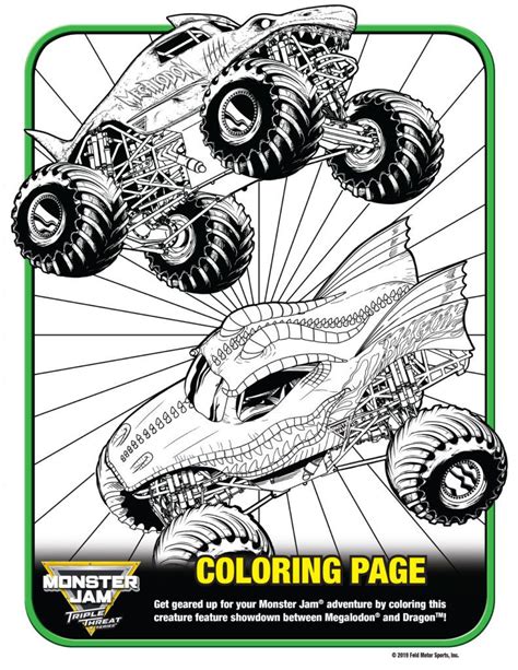 megalodon monster truck coloring page   gmbarco