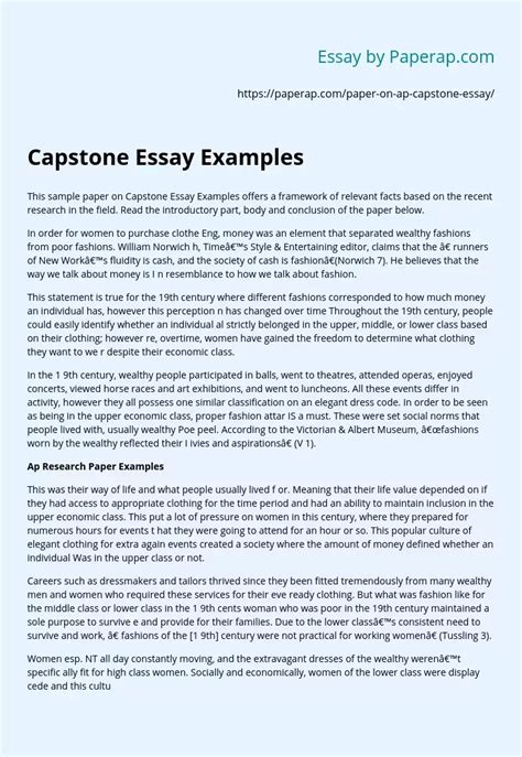 capstone essay examples  essay