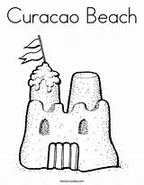 Sand Coloring Curacao Beach Sandcastle Pages Twistynoodle Template Kids Outline Board Built California Usa Noodle Cursive Castle Favorites Login Add sketch template