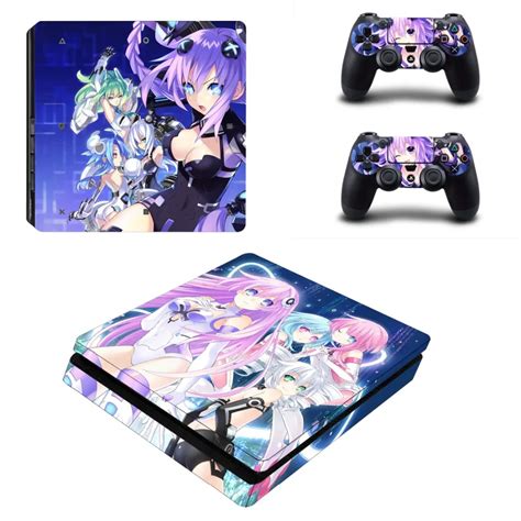 amine sexy girl vinyl decal ps slim sticker  ps slim console   controller skins