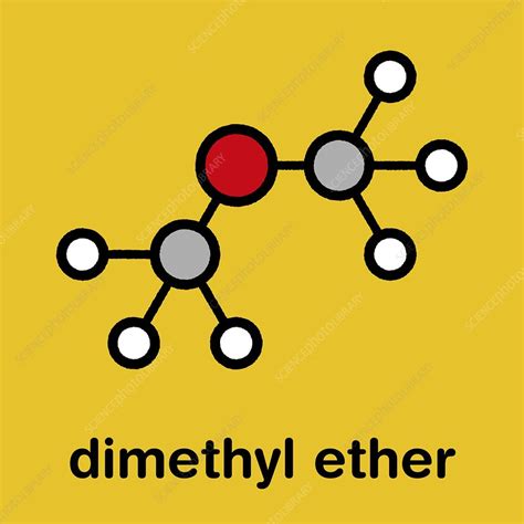 dimethyl ether molecule illustration stock image