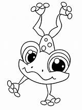 Coloring Frog Pages Cute Cartoon Baby Printable Frogs Color Kids Getcoloringpages Getdrawings sketch template