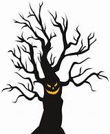 Tree Silhouette Haunted Halloween Clip Clipart Trees Scary Transparent Library sketch template