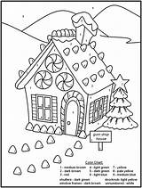 Christmas Number Color Coloring Pages Numbers Kids sketch template