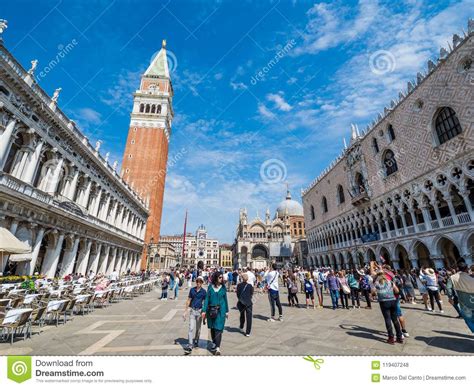 Venice It Super Wide Angle Of St Mark`s Square Piazza