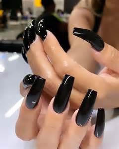 black acrylic nails     immediately stayglam