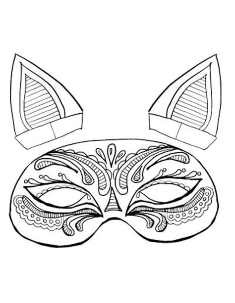 color  cat masks printable adult  kid coloring pages  paper