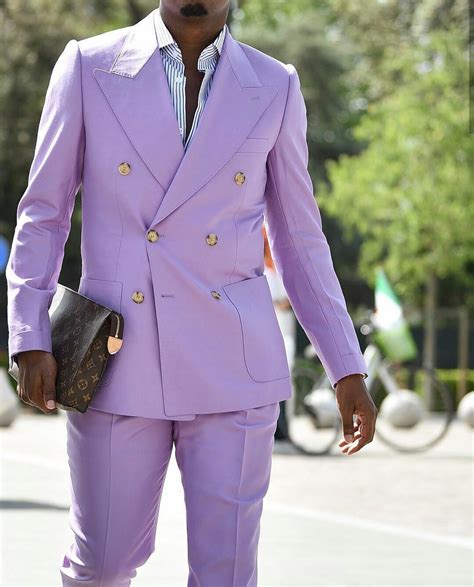 light purple mens suit double breasted groom wedding tuxedos man suits peaked lapel slim fit