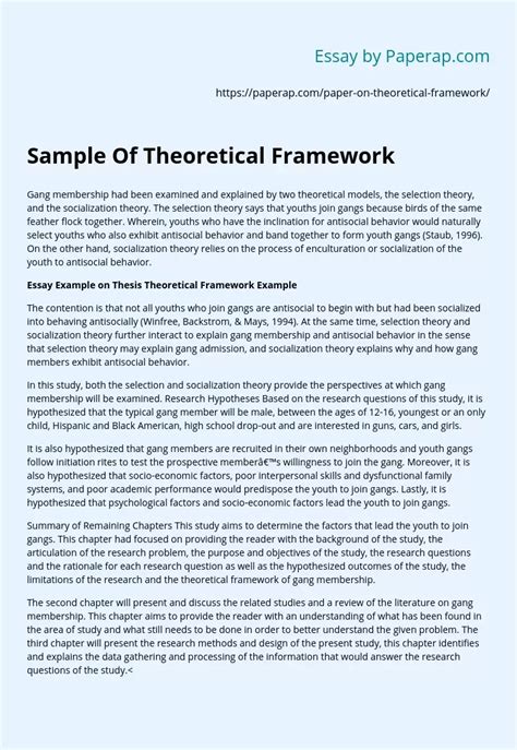 sample  theoretical framework research essay