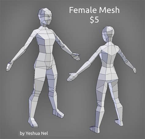 low poly female model royalty free 3d model preview no 1 low poly