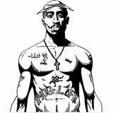 Tupac 2pac Shakur Lineart Xcolorings Rapper 725px sketch template