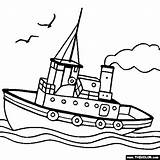Coloring Pages Water Tugboat Boat Printable Boats Ship Battleship Transportation Sailboat Speedboat Drawing Transport Color Kids Online Ferry Thecolor Print sketch template