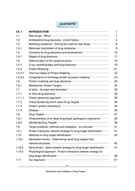 table  content thesis