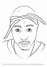 2pac Tupac Rappers Eminem Shakur Drawingtutorials101 Rap Eazy sketch template