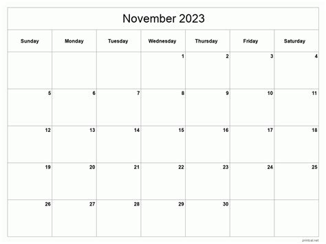 november  calendar  printable calendar november  calendar