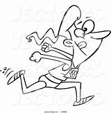 Cartoon Track Field Coloring Sprinting Woman Vector Pages Athletes Outlined Runner Ron Leishman sketch template