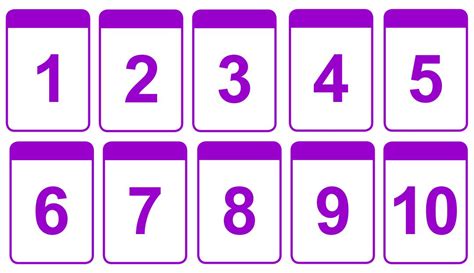 numbers flash cards