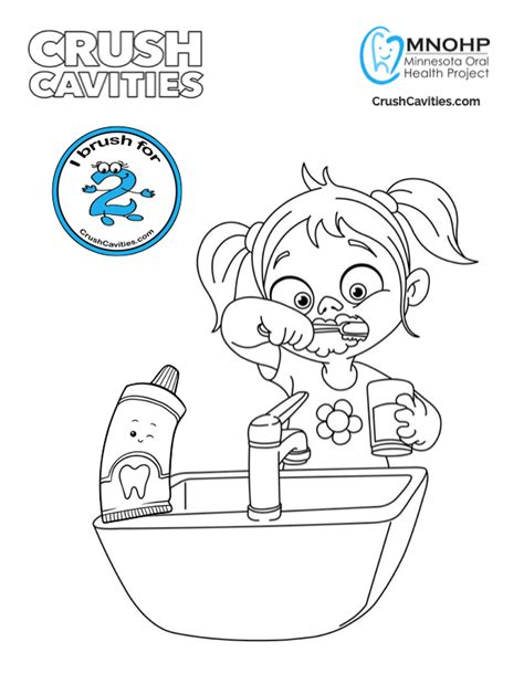 coloring page brush  teeth crush cavities