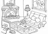Living Room Coloring sketch template