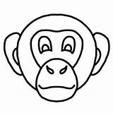 Monkey Coloring Face Pages Getcolorings sketch template