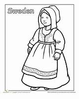 Coloring Sweden Multicultural Pages Kids Sheets People Around Little Traditional Printable Child Detailed Colouring Education Passports Swedish Clothing Template Girls sketch template