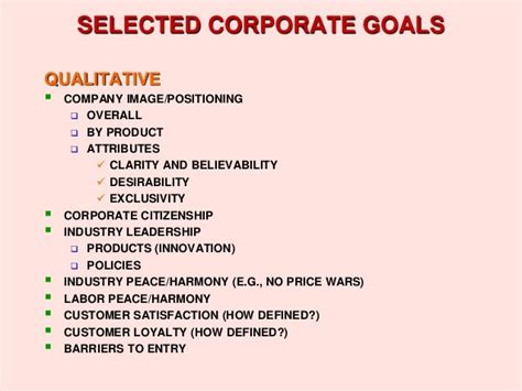 corporate goals quantitative  qualitative