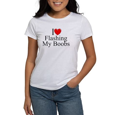 I Love Flashing My Boobs Womens Classic T Shirt I Love Heart