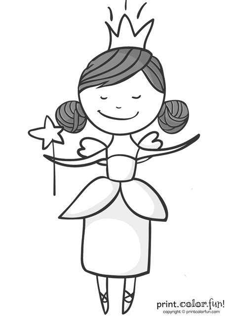 fairy godmother coloring page print color fun