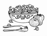 Coloring Salad Food Pages Healthy Vegetable Template Fun Printable Fruit Kids Book Popular Rocks sketch template