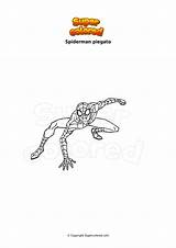 Spiderman Doblado Supercolored Lancia Ragnatela sketch template