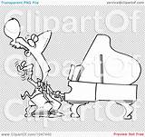 Clip Pianist Fancy Outline Illustration Cartoon Rf Royalty Toonaday sketch template