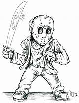 Jason Coloring Voorhees Pages Drawing Myers Michael Printable Cartoon Freddy Horror Krueger Drawings Friday 13th Mask Scary Halloween Deviantart Vs sketch template