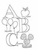 Alphabet Cactus Balloons Coloringme sketch template