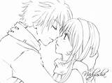Anime Coloring Pages Cute Couples Couple Beijando Se Draw Escolha Pasta Desenhos sketch template