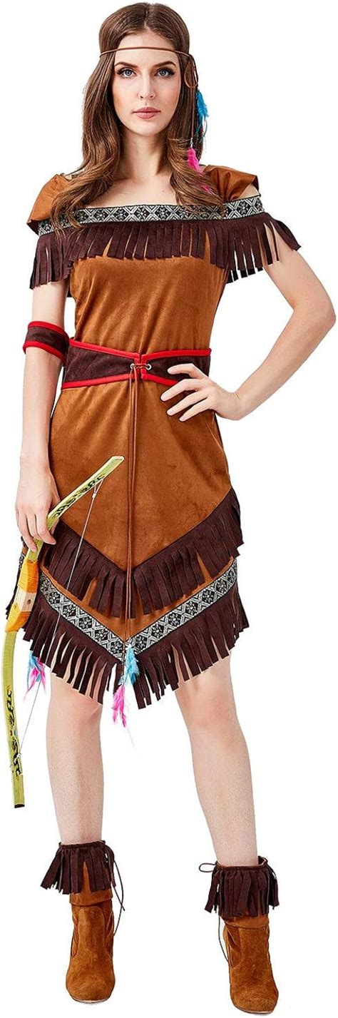Women Girls Halloween Costume Native American Indian