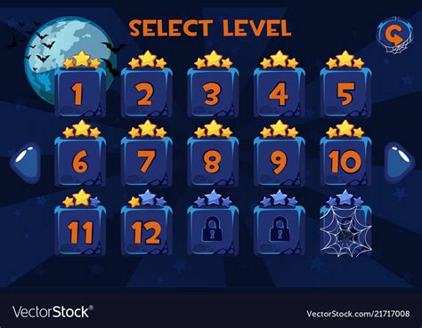 level selection screen game ui set   vector image