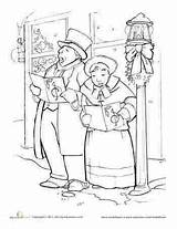 Christmas Coloring Victorian Pages Carolers Info sketch template