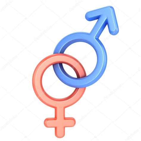 Male And Female Sex Symbols Isolated Over White