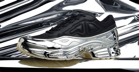 raf simons unveils chrome covered ozweego sneaker  adidas search  muzli