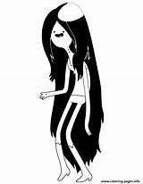 Adventure Time Coloring Pages Marceline Printable Color sketch template