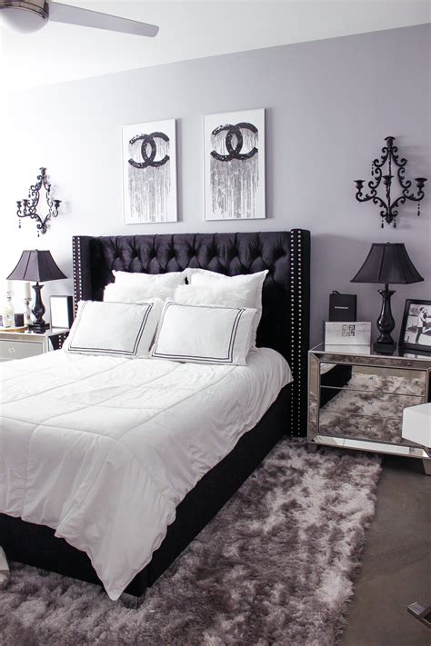 black white bedroom decor reveal