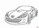 Coloring Supercar Pages Car Getcolorings Peugeot sketch template