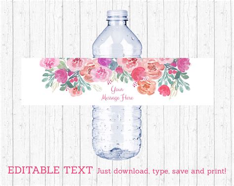 downloadable  printable water bottle labels template   read