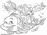 Sebastian Flounder Diving Scene sketch template