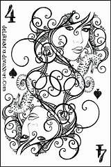 Coloring Pages Cards Card Spades Deck Playing Tarot Suits Deviantart Sheets Queen Drawings Valentine Greeting Colouring Getcolorings Zodiac Sketches Lynch sketch template