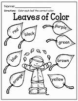 Fall Kindergarten Color Coloring Words Colors Pages Learning Preschool Sheets Activities Kids Worksheets Word Math Sight First Leaves Know Literacy sketch template