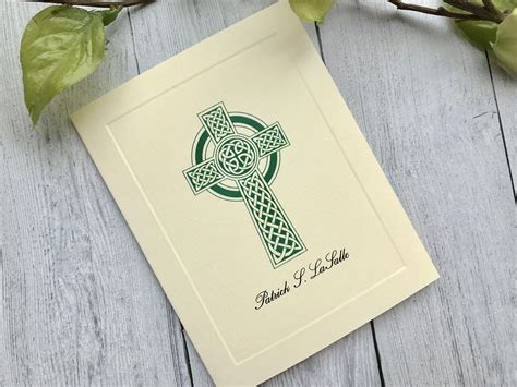 personalized sympathy acknowledgement cards celtic cross funeral