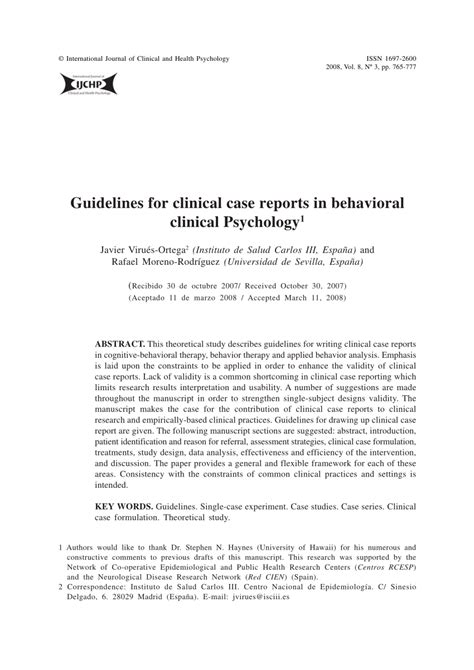 guidelines  clinical case reports  behavioral clinical